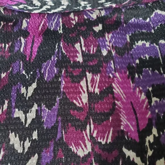 Lane Bryant Size 22 24 Blouse Ruffle Button Artsy Print Office Casual Coquette - Picture 8 of 8